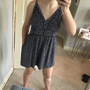 American Eagle Blue Floral Romper